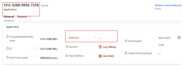Image showing application screen with no applicant