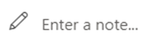 enter a note button