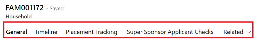 Screenshot of households section