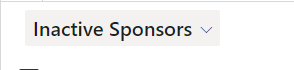 Inactive Sponsor drop down