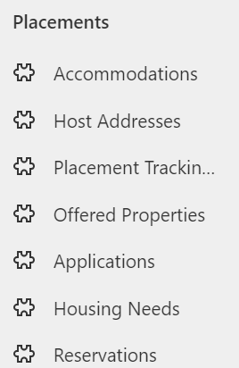Screenshot of Placements menu layout described in surrounding text