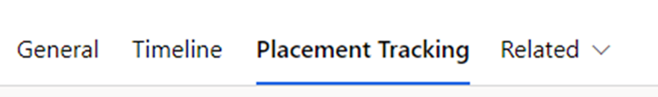 placement tracking tab