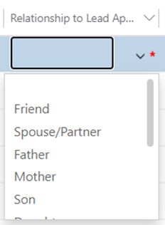 relationship to lead applicant